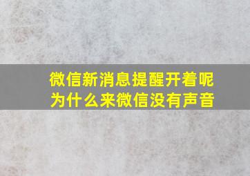 微信新消息提醒开着呢 为什么来微信没有声音